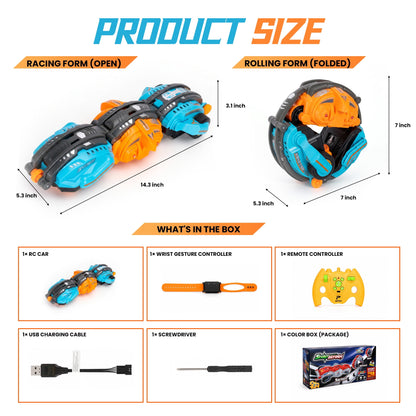 SaveJoy Gesture Sensing Remote Control Car, RC Twist Stunt Car, RC Car Deformed Car Toys for Boys Kids age 6-12 Birthday Gift