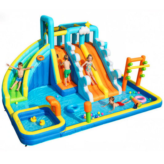 SaveJoy Bounce House with Blower, Inflatable Water Silde for Kids, Jump House Outdoor Toys for Backyard, 93241T