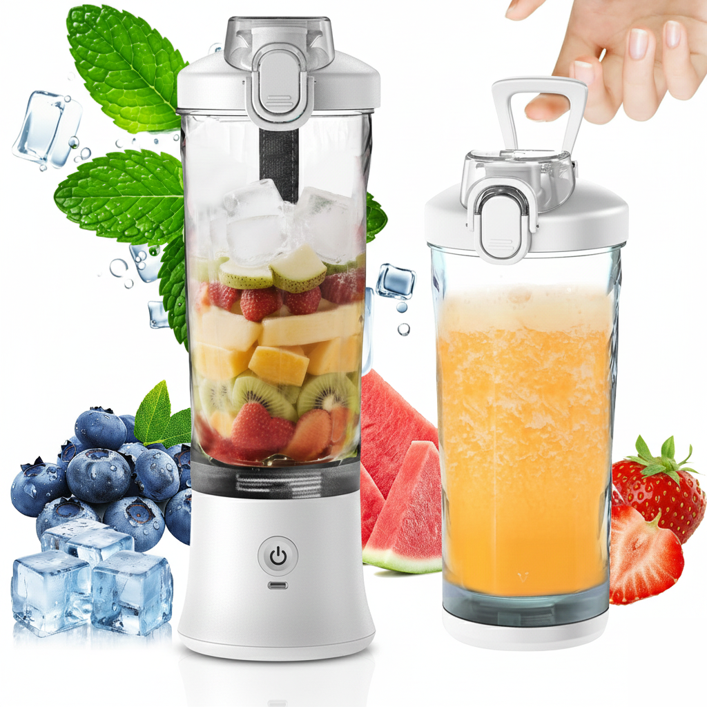 ORFELD Personal Portable Blender, Small Kitchen Appliances Blender Cup for Shakes and Smoothies Rechargeable Shaker Bottle, 20oz，White