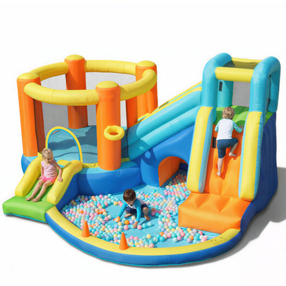 SaveJoy Inflatable Bounce House for Big Kids 3-8, Large Bouncy Castle House with Blower, Indoor outdoor Commercial Blow up Jumping Castle with Slide