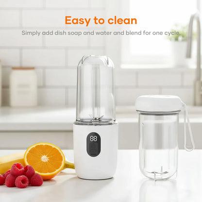ORFELD Portable Blender with 16 Durable Stainless Steel Blades,17 Oz(500ml) Cordless Small Smoothie & Shake Maker,Use on a full charge 6~8 times,White