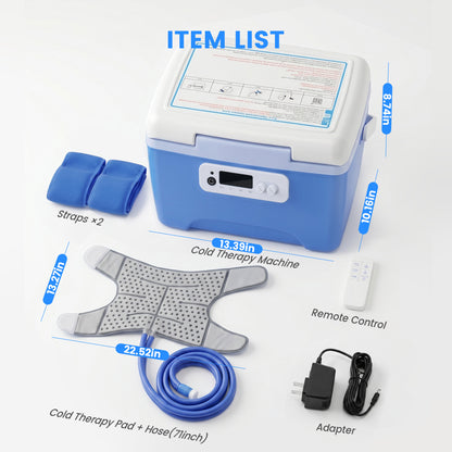 ORFELD Portable Cold Water Circulation System with Programmable Timer, Insulated Reservoir and Adjustable Cooling Wrap Pad, Quiet Cooling Machine for Everyday Cooling Comfort and Relaxation