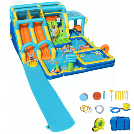 SaveJoy Bounce House with Blower, Inflatable Water Silde for Kids, Jump House Outdoor Toys for Backyard, 93247T