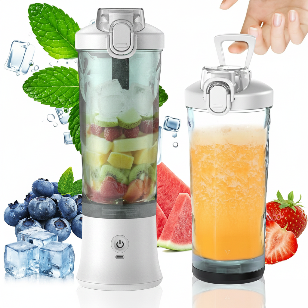 ORFELD Personal Portable Blender, Small Kitchen Appliances Blender Cup for Shakes and Smoothies Rechargeable Shaker Bottle, 20oz，White