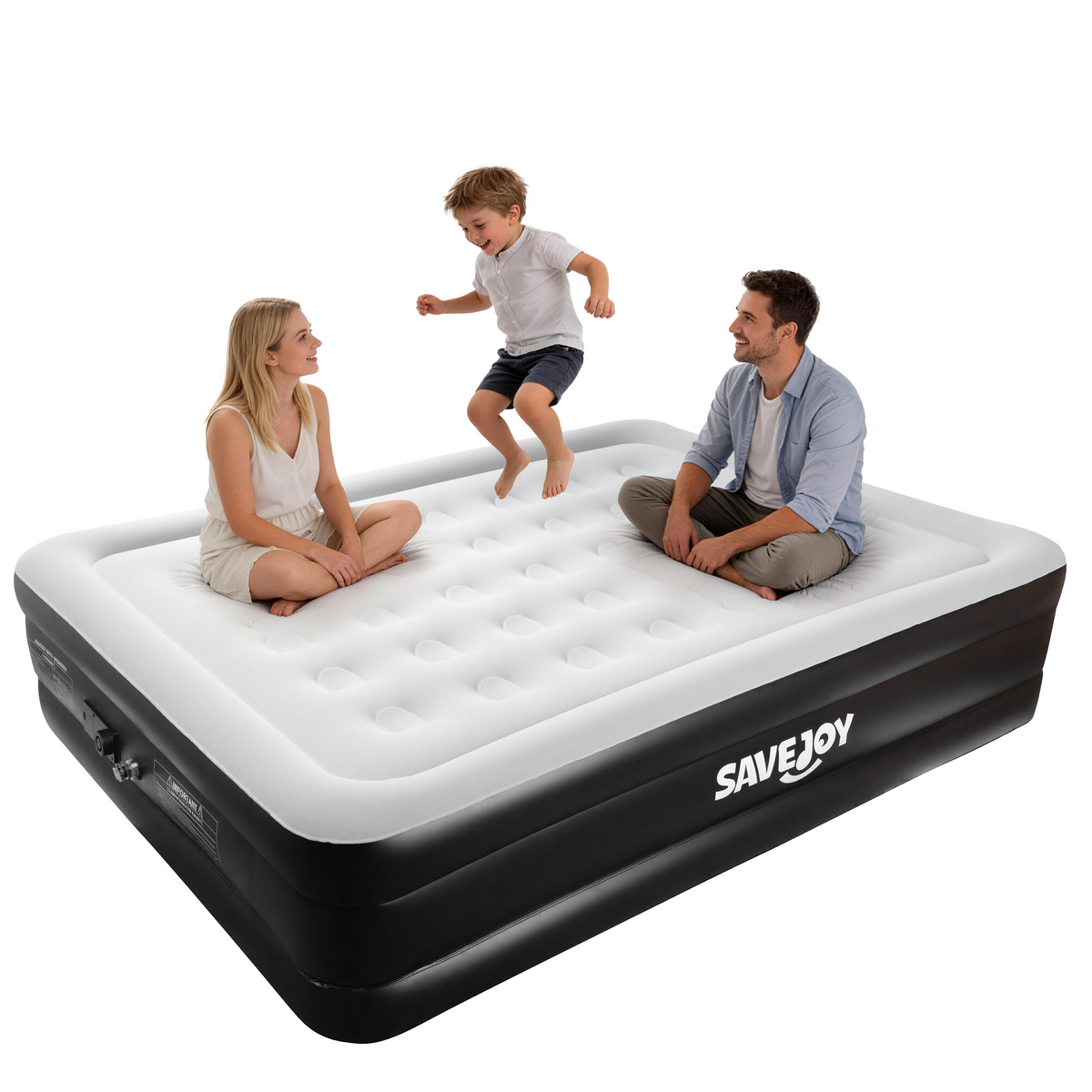 SaveJoy Air Mattress with Built in Pump, 18‌″ Inflatable Mattress Blow up Air Bed for Camping, Home & Guests