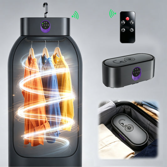 ORFELD Portable Clothes Dryer, Small Dryer with Remote Control, Compact Foldable Travel Clothes Dryer with Dry Bag for Travel&Home