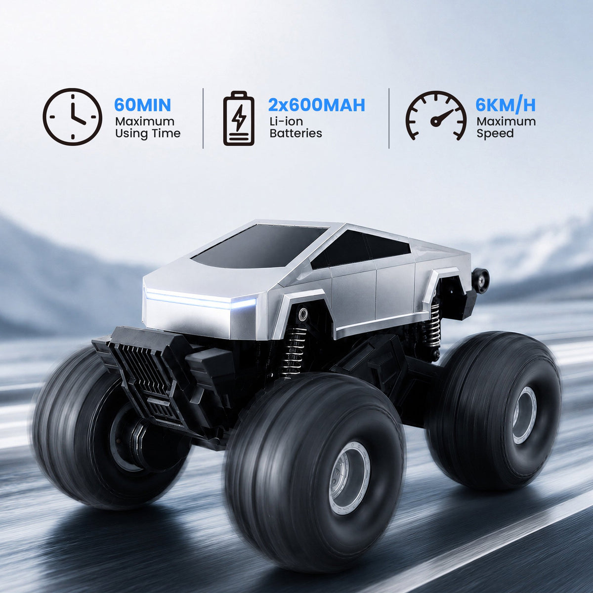 SaveJoy Cyber Remote Control Car with Charging Station, 1:20 4WD Amphibious RC Monster Truck, Waterproof Toy Gift for Boys 6-12