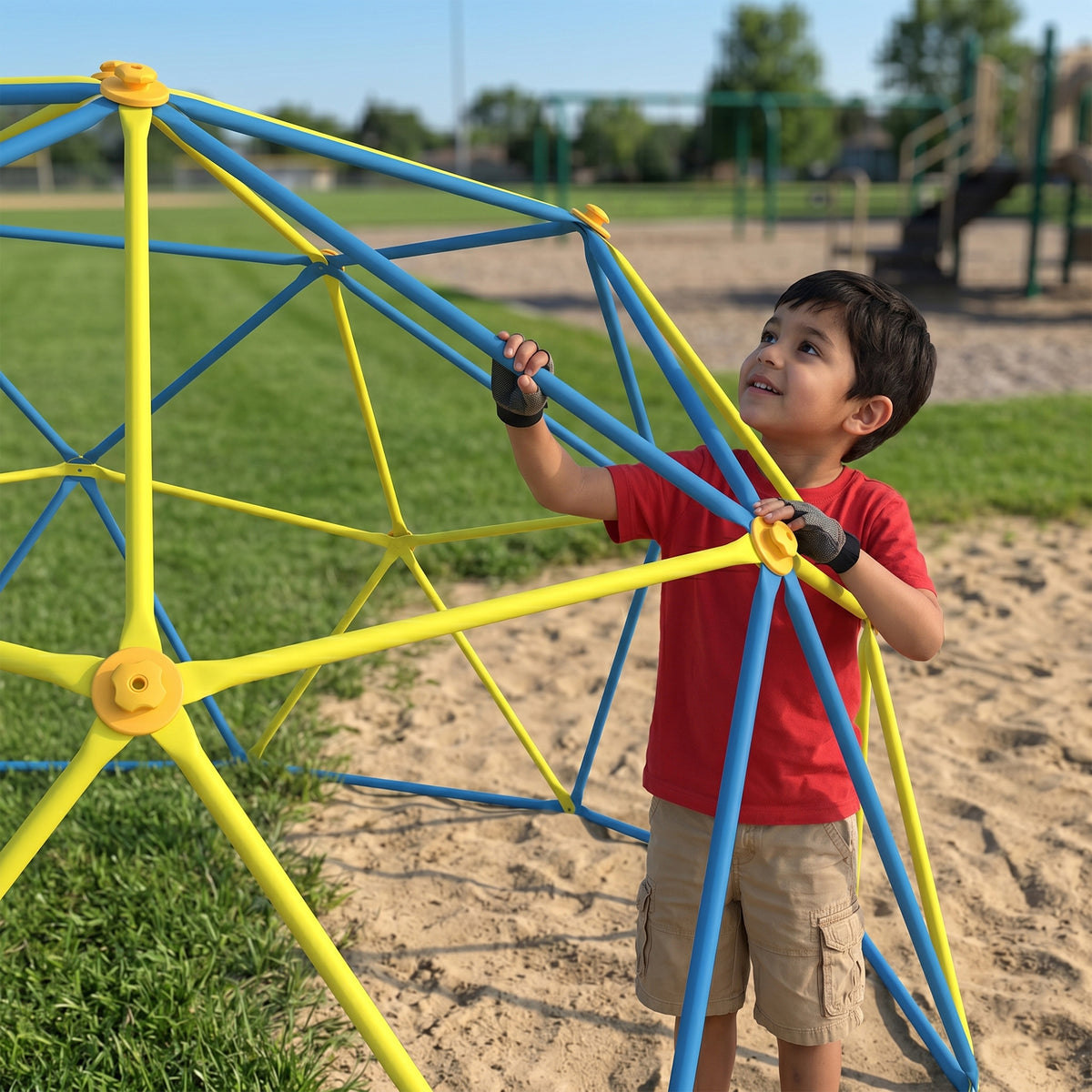 SaveJoy 12FT Climbing Dome for Kids, Toddler Play Set Outdoor Playground, Geometric Dome Climber Climbing Toys, Supports up to 800lbs