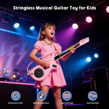 SaveJoy Kids Multi-Functional Electric Guitar Toy with Light & DJ Turntable,Rechargeable Bluetooth Musical Instrument for Toddlers Ages 3-7, Perfect Gift for Boys & Girls