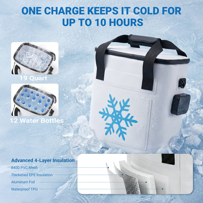Orfeld 19QT Ice Machine for Knee after Surgery, Portable Cold Therapy Machine with Timer, Knee Replacement Recovery System, Cryotherapy Pain Relief with Cold Therapy Pad