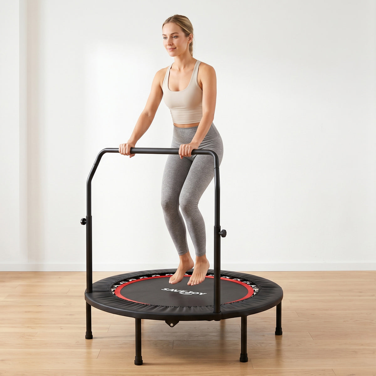 SaveJoy 40'' Rebounder Trampoline for Adults, Mini Trampoline for Adults Kids, Exercise Workout Fitness Trampolines