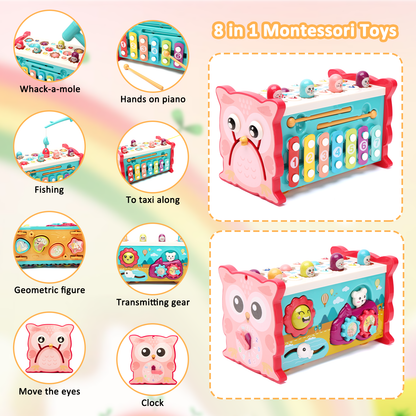 CAUTUM 8 in 1 Montessori Toddler Toys Baby Kids Toys for Ages 1-3 Girl&Boy Educational Learning Gift