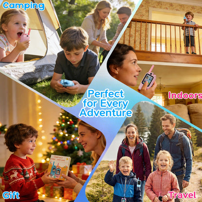 SaveJoy Video Walkie Talkie Toys for Kids,2 Pack Rechargeable Video Intercom with Switchable Dual Cameras,Long Range,Interactive Chat with Photos, Music & Voice Message for Boys Girls Ages 3-12