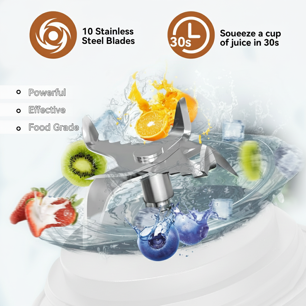 ORFELD Personal Portable Blender, Small Kitchen Appliances Blender Cup for Shakes and Smoothies Rechargeable Shaker Bottle, 20oz，White