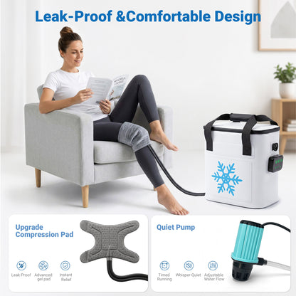 Orfeld 19QT Ice Machine for Knee after Surgery, Portable Cold Therapy Machine with Timer, Knee Replacement Recovery System, Cryotherapy Pain Relief with Cold Therapy Pad