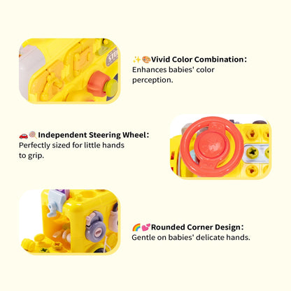 SaveJoy Baby Learning Toy Bus,Assemble Busy Toys Construction Building Vehicle,Engineering Truck Educational Gift for Kids Age 3＋