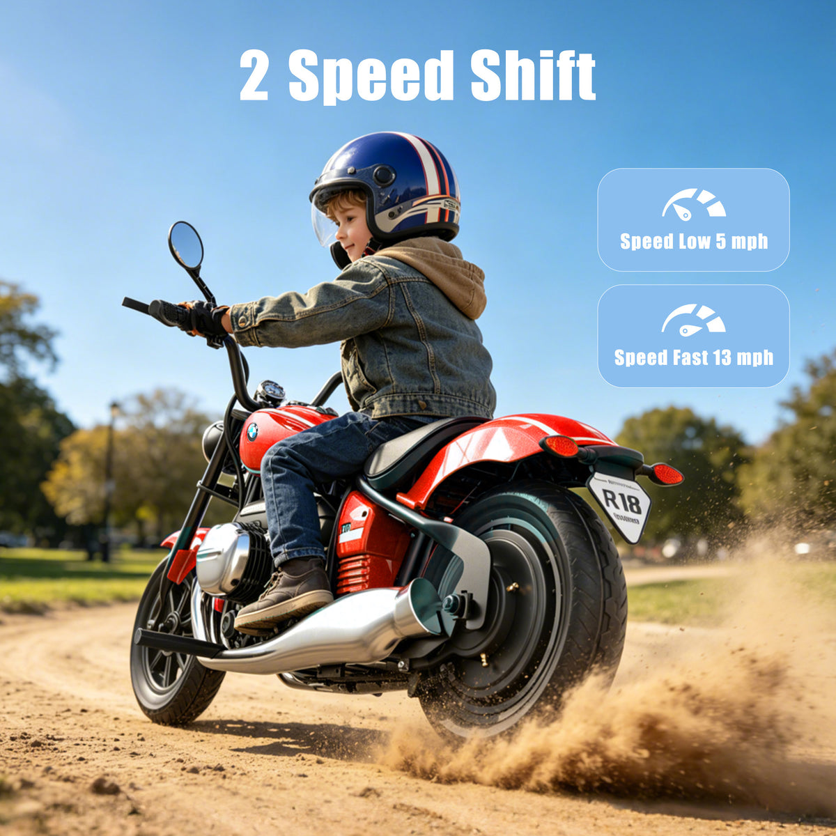 SaveJoy BMW Licensed 24V 9Ah Kids Ride On Motorcycle, Powered Off-Road Electric Dirt Bike with Removable Training Wheels and Suspension for Boys Girls Ages 3-8