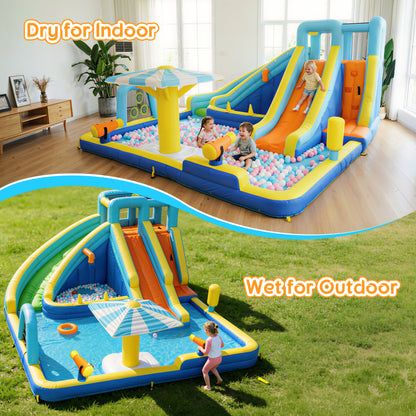 SaveJoy Bounce House with Blower, Inflatable Water Silde for Kids, Jump House Outdoor Toys for Backyard, 93245T