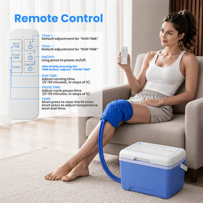 ORFELD Portable Cold Water Circulation System with Programmable Timer, Insulated Reservoir and Adjustable Cooling Wrap Pad, Quiet Cooling Machine for Everyday Cooling Comfort and Relaxation