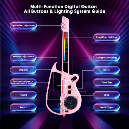 SaveJoy Kids Multi-Functional Electric Guitar Toy with Light & DJ Turntable,Rechargeable Bluetooth Musical Instrument for Toddlers Ages 3-7, Perfect Gift for Boys & Girls