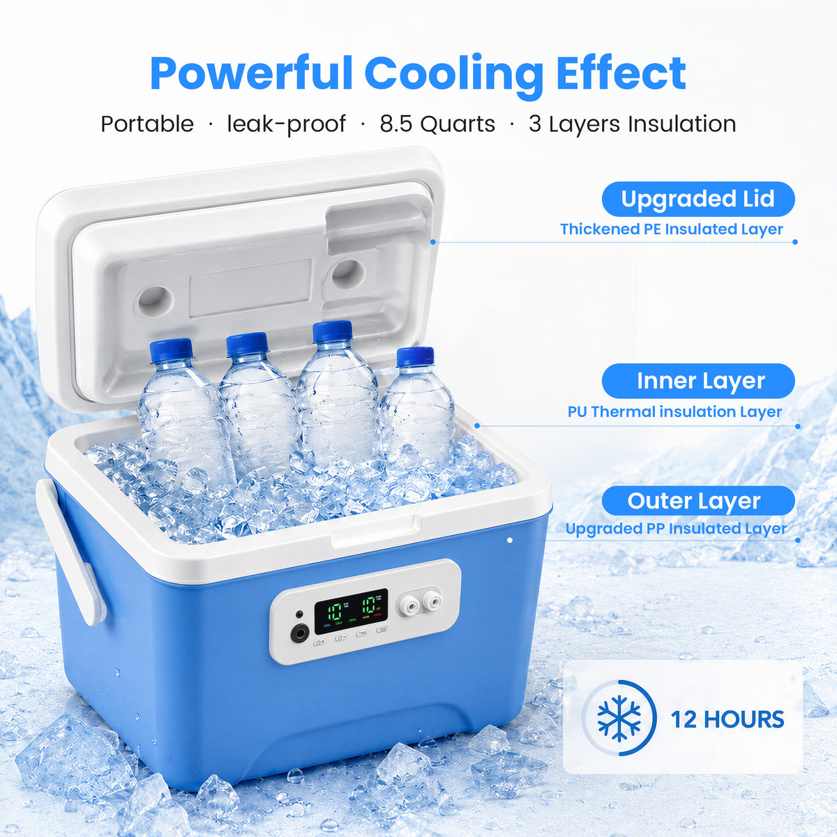 ORFELD Portable Cold Water Circulation System with Programmable Timer, Insulated Reservoir and Adjustable Cooling Wrap Pad, Quiet Cooling Machine for Everyday Cooling Comfort and Relaxation