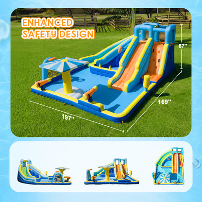 SaveJoy Bounce House with Blower, Inflatable Water Silde for Kids, Jump House Outdoor Toys for Backyard, 93245T