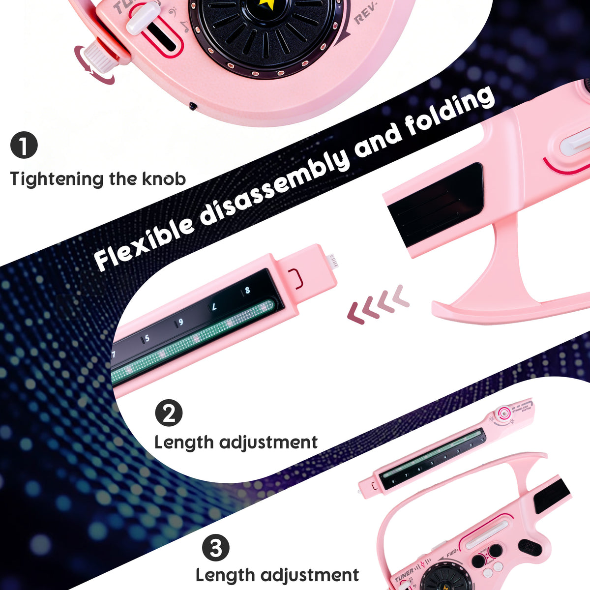 SaveJoy Kids Multi-Functional Electric Guitar Toy with Light & DJ Turntable,Rechargeable Bluetooth Musical Instrument for Toddlers Ages 3-7, Perfect Gift for Boys & Girls