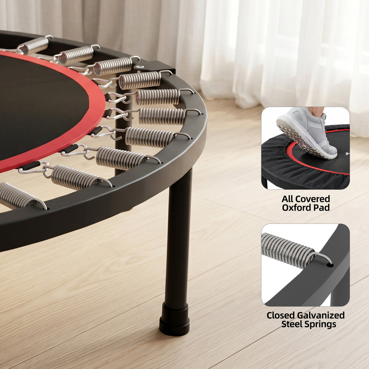 SaveJoy 40'' Rebounder Trampoline for Adults, Mini Trampoline for Adults Kids, Exercise Workout Fitness Trampolines