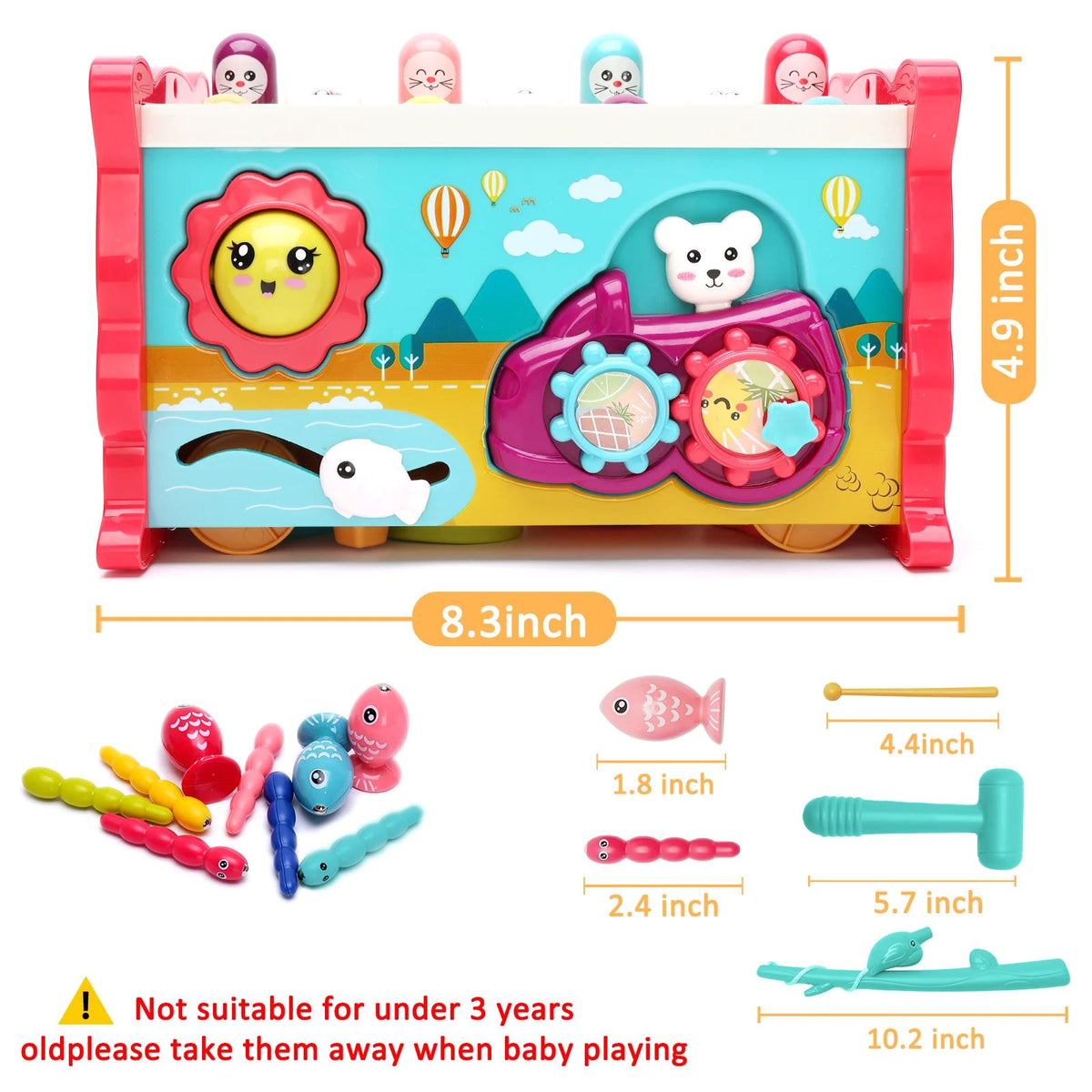 ORFELD Learning Toys 8 in 1 Baby Busy Toys Toddler Educational Gifts for Kids 1- 3Y Boys & Girls