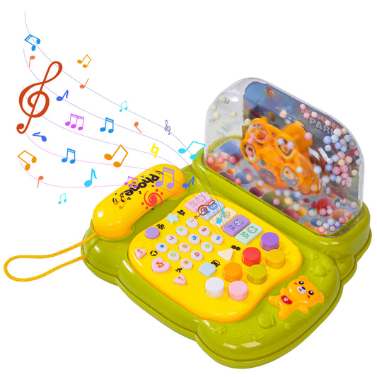SaveJoy Baby Telephone Toy,All in One Educational Learning Toys,Toddler Phone with Music and light Gifts for Kids 3＋,Green