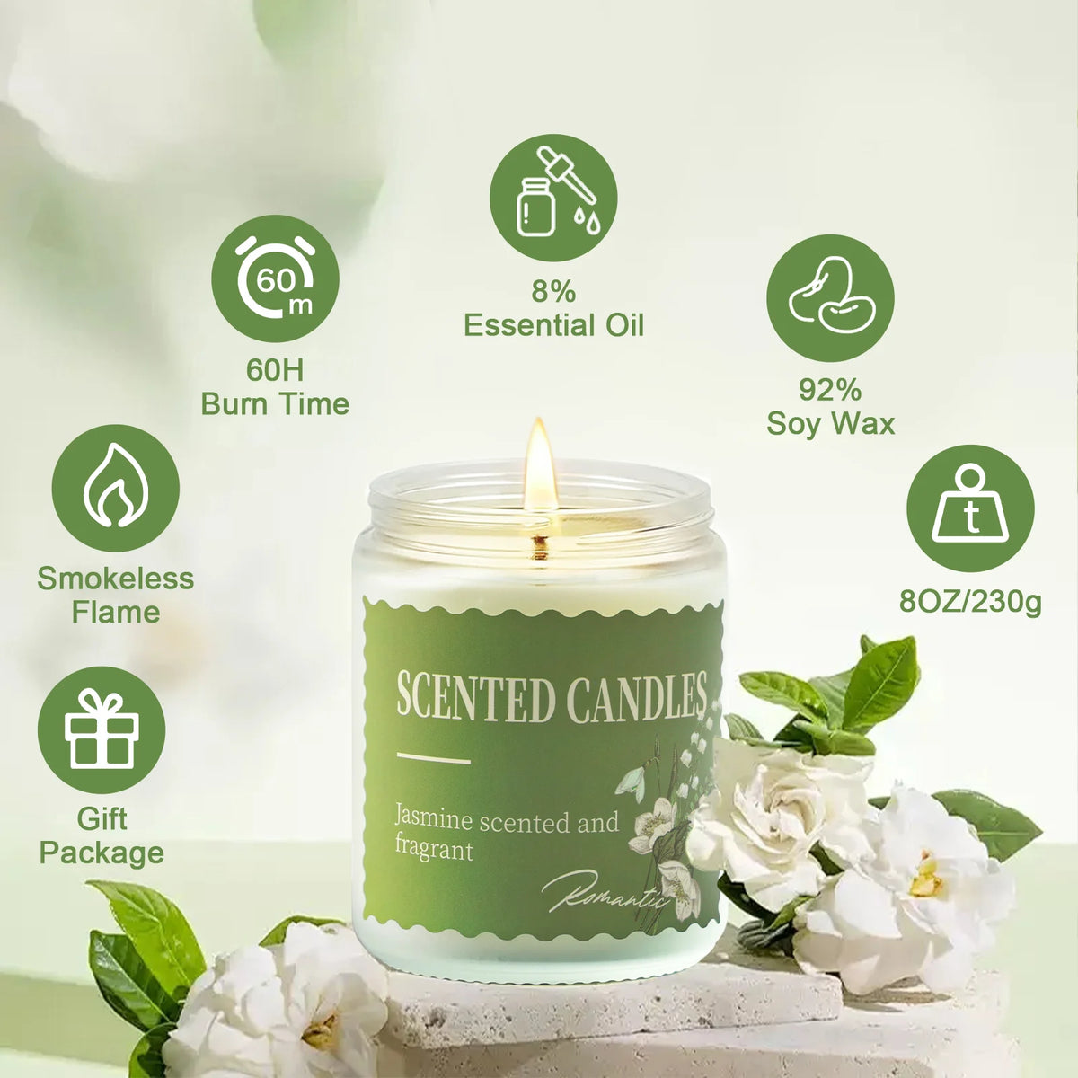 ORFELD Scented Candles Set, 4 Pack 32oz Soy Candles for Home Scented, Gifts for Women Men