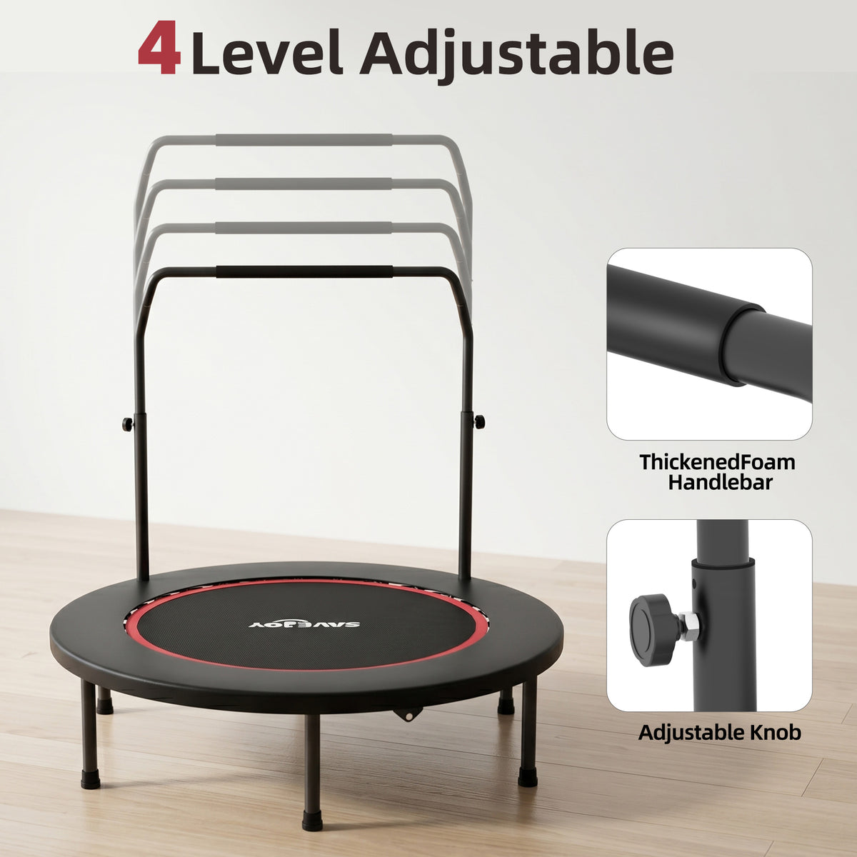 SaveJoy 40'' Rebounder Trampoline for Adults, Mini Trampoline for Adults Kids, Exercise Workout Fitness Trampolines