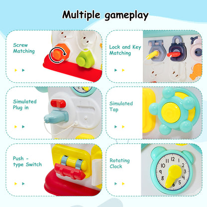 SaveJoy Baby Activity Toy with Music,6 in 1 Learning Toys for Toddlers,Educational Gift for Kids Infants Busy House 6-12 Months