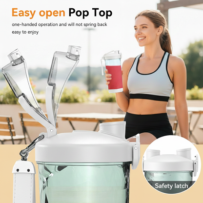 ORFELD Personal Portable Blender, Small Kitchen Appliances Blender Cup for Shakes and Smoothies Rechargeable Shaker Bottle, 20oz，White