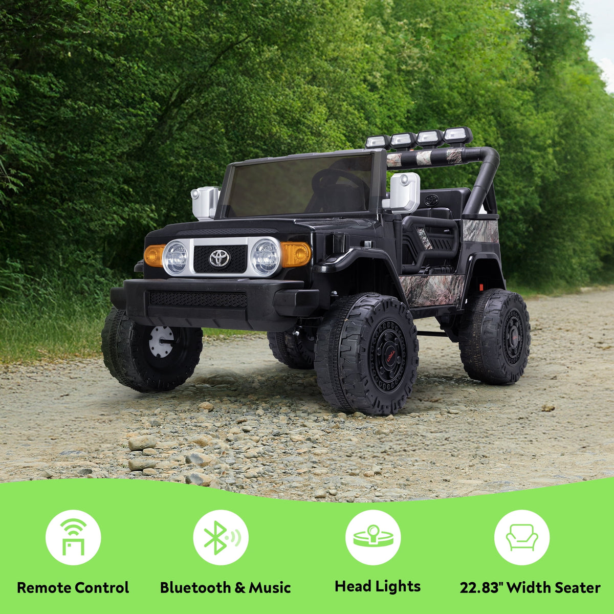 SaveJoy 24V 2 Seater Ride on Toys for Toddlers, TOYOTA FJ Electricos Cars for Kids with Remote Control