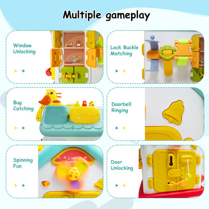 SaveJoy Baby Activity Toy with Music,6 in 1 Learning Toys for Toddlers,Educational Gift for Kids Infants Busy House 6-12 Months