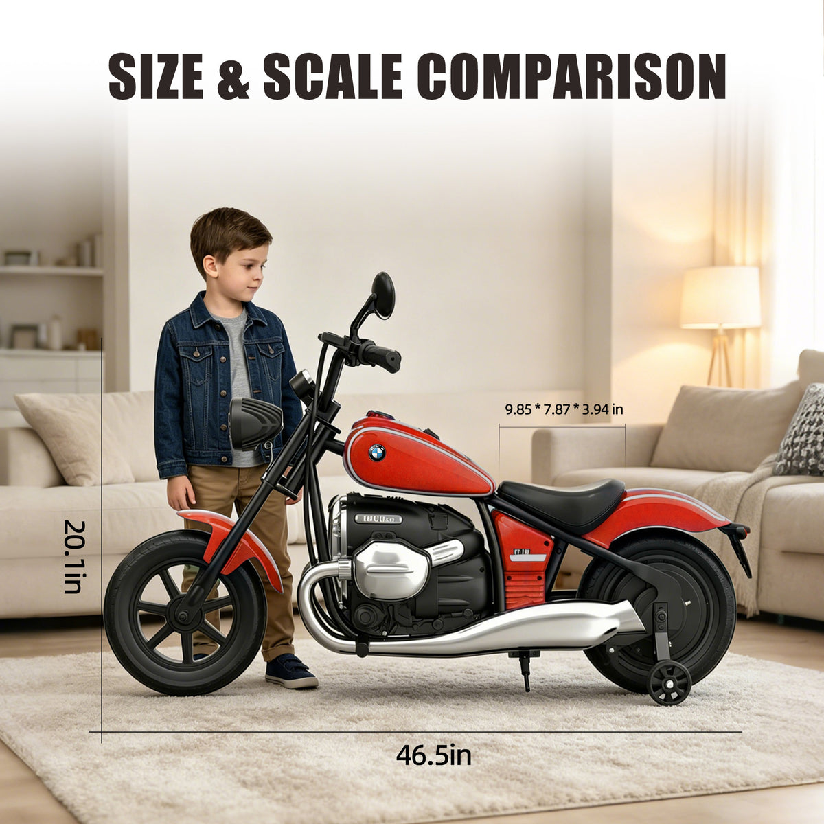 SaveJoy BMW Licensed 24V 9Ah Kids Ride On Motorcycle, Powered Off-Road Electric Dirt Bike with Removable Training Wheels and Suspension for Boys Girls Ages 3-8