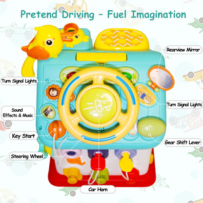 SaveJoy Baby Activity Toy with Music,6 in 1 Learning Toys for Toddlers,Educational Gift for Kids Infants Busy House 6-12 Months
