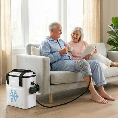 Orfeld 19QT Ice Machine for Knee after Surgery, Portable Cold Therapy Machine with Timer, Knee Replacement Recovery System, Cryotherapy Pain Relief with Cold Therapy Pad
