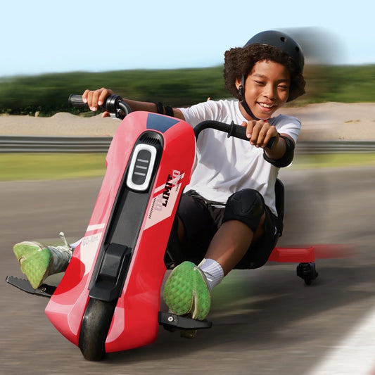 ORFELD 24V Electric Kids Go Kart for Ages 6+, High-Power Battery Ride On Toy with Safety Belt, Drift Cart Gift for Boys & Girls,Red