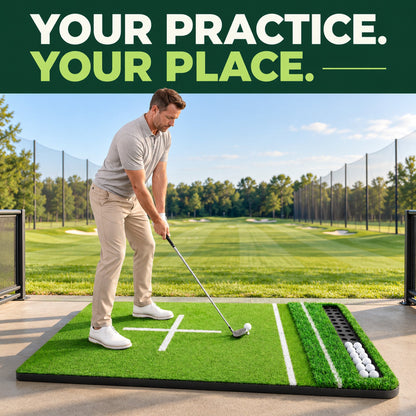 ORFELD 6 x 4 ft Dual-Turf Golf Hitting Mat with EVA Base & 10 Hitting Positions for Indoor & Outdoor Training