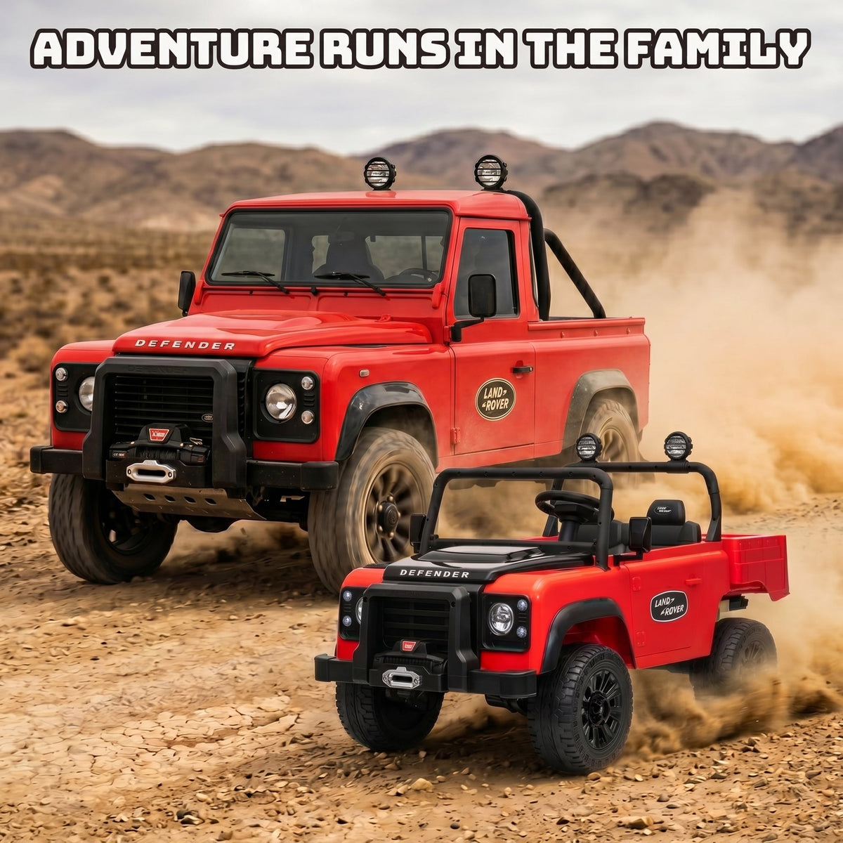 SaveJoy Licensed Land Rover Defender 24V 2-Seater Ride-On, 4WD 400W Electric Truck with Motorized Dump Bed & Remote, Red