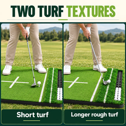 ORFELD 6 x 4 ft Dual-Turf Golf Hitting Mat with EVA Base & 10 Hitting Positions for Indoor & Outdoor Training