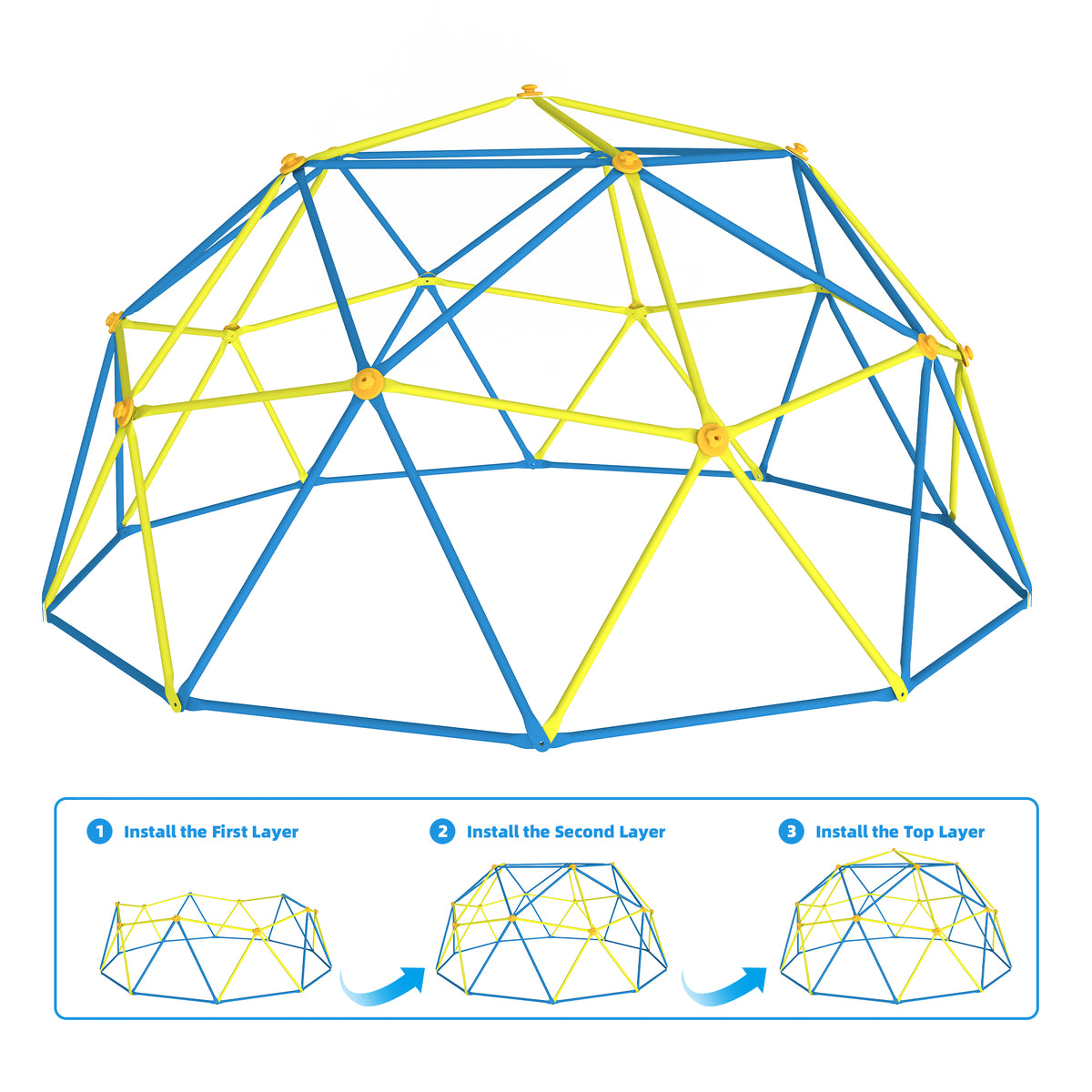 SaveJoy 12FT Climbing Dome for Kids, Toddler Play Set Outdoor Playground, Geometric Dome Climber Climbing Toys, Supports up to 800lbs