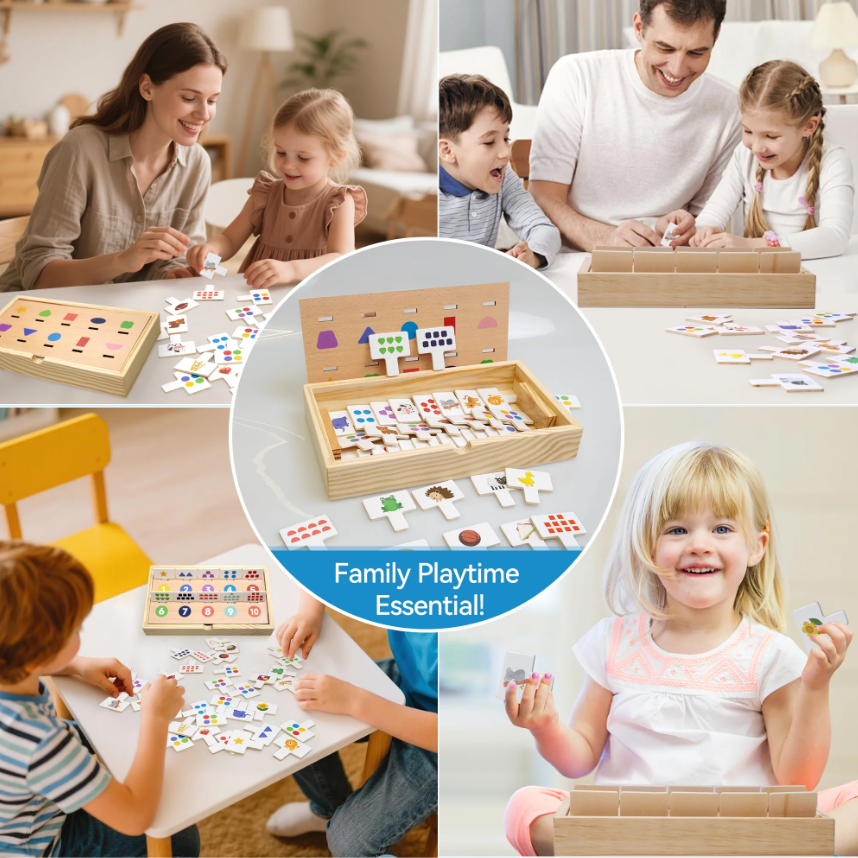 SaveJoy Montessori Wooden Shape Sorter for Toddlers, Cognitive & Fine Motor Skills STEM Toy, Perfect Birthday Gift for Kids