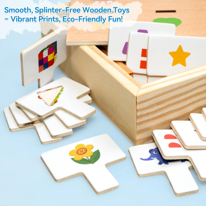 SaveJoy Montessori Wooden Shape Sorter for Toddlers, Cognitive & Fine Motor Skills STEM Toy, Perfect Birthday Gift for Kids