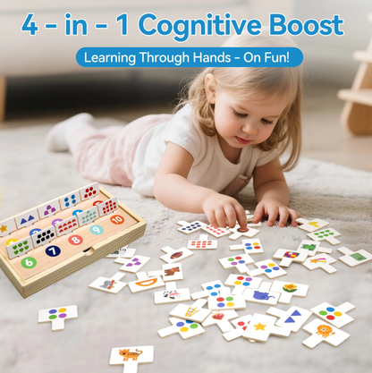 SaveJoy Montessori Wooden Shape Sorter for Toddlers, Cognitive & Fine Motor Skills STEM Toy, Perfect Birthday Gift for Kids