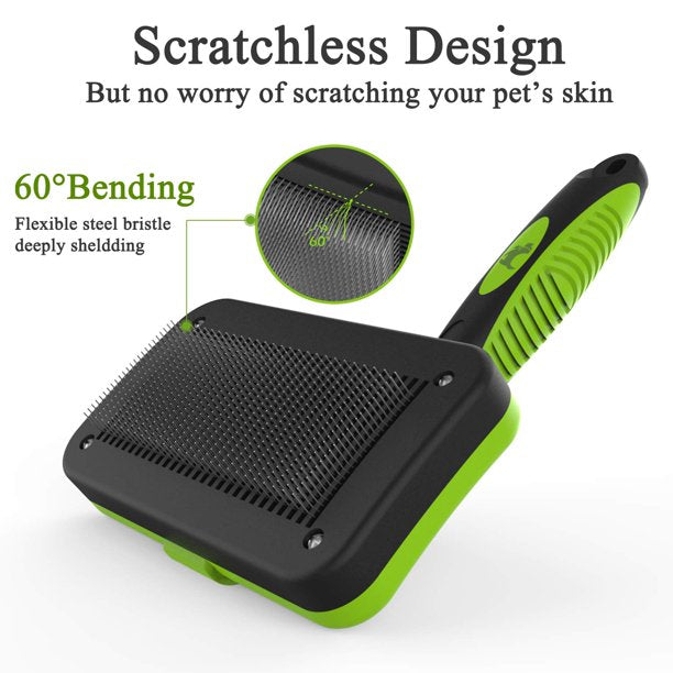 ORFELD Self Cleaning Slicker Brush, Shedding and Grooming Tool for Pets, for Large Medium Small Sensitive Long or Short Hair Dogs, Cats
