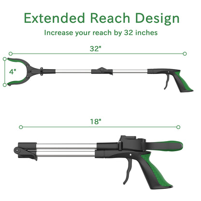 ORFELD Reacher Grabber Tool, 32" Foldable Claw Grabber with Light, Arm Extension
