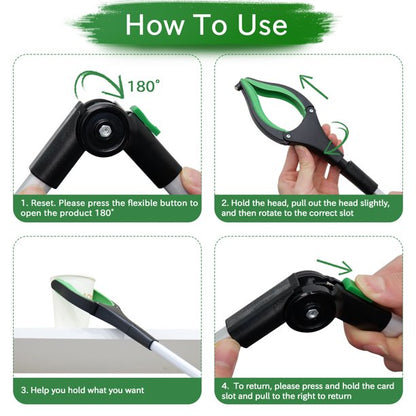 ORFELD Foldable Grabber Tool 2 Pack, 32" Trash Picker Reaching Aid with Shoehorn